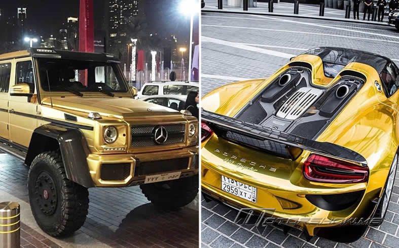 بالصور: أجمل وأغلى السيّارات الذهبية العربية التي خطفت الأضواء على الطرقات