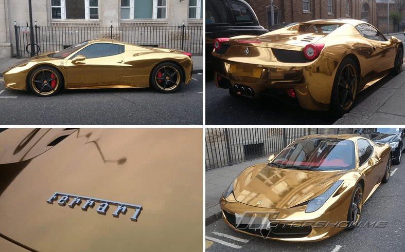 بالصور: سيارة فيراري ذهبية تذهل المارّة في لندن.. فمن هو مالكها؟ 
