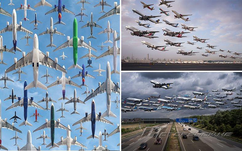10 صور لا تصدق لإقلاع مئات الطائرات من المطارات حول العالم استغرقت عامين لالتقاطها