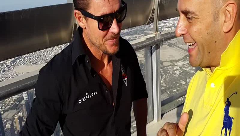 Felix Baumgartner MotorShow exclusive guest live from the highest point on Burj Khalifa