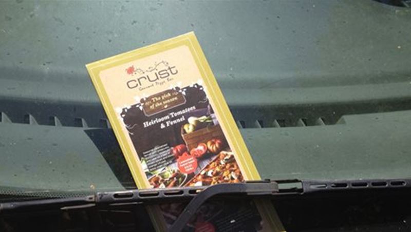 Ads On The Wipers Such As Delivery Menu