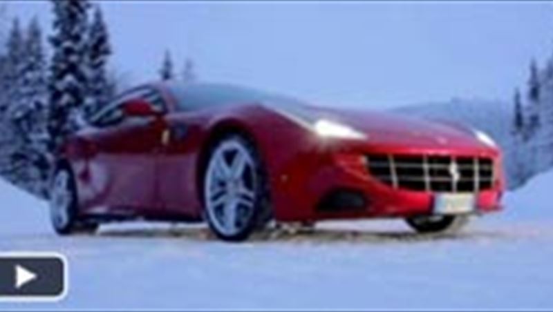 Ferrari FF on snow with Markku Alen