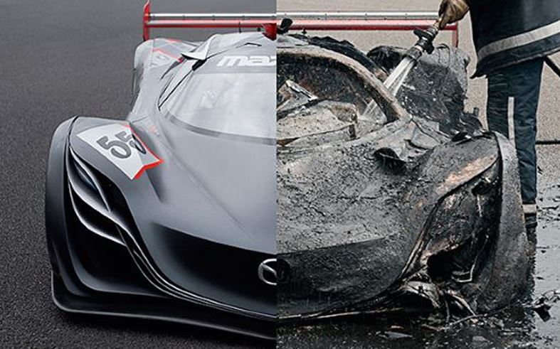 بالصور: تدمّر سيّارة مازدا فيوراي بالكامل أثناء اختبارها