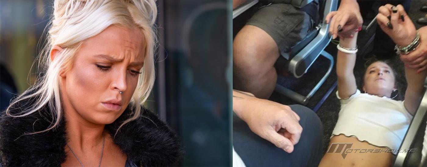  بالصور: امرأة تثير الذعر على متن الطائرة