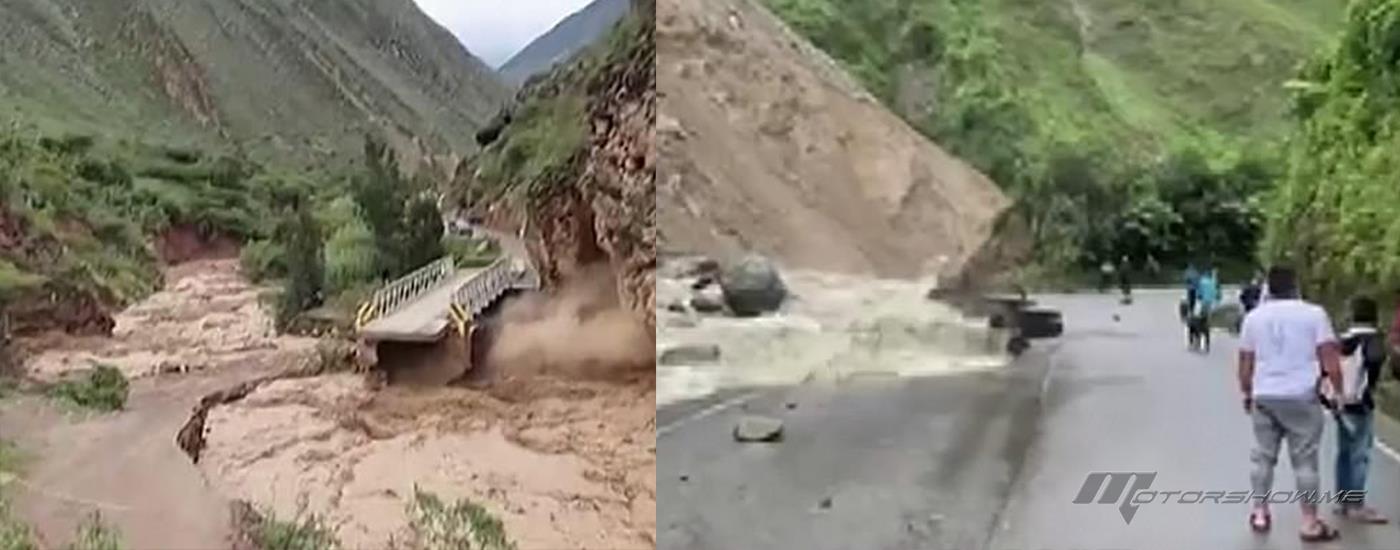 بالفيديو والصور: انهيار جسر وسط مياه الفيضانات في بيرو