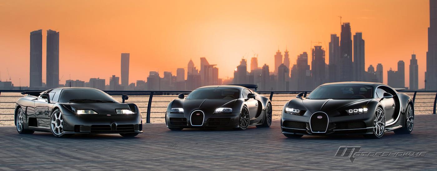 Three Bugatti Super Sports Cars from Three Decades