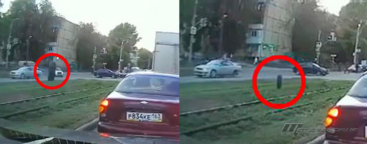 بالفيديو: شاهد إطار يتجه بسرعة نحو سيارته... ماذا فعل؟