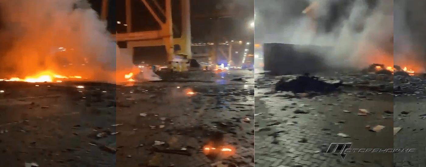 ميناء دبي يعمل بشكل طبيعي بعد انفجار على متن سفينة حاويات