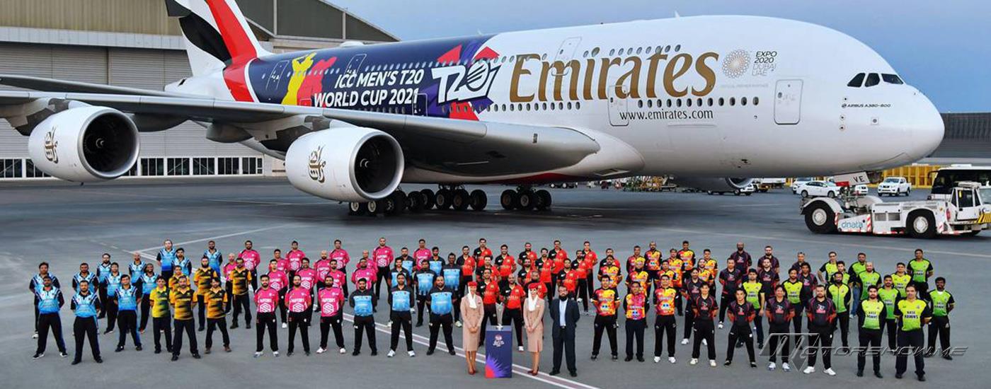 طيران الإمارات تزين إحدى طائراتها بملصق«T20»