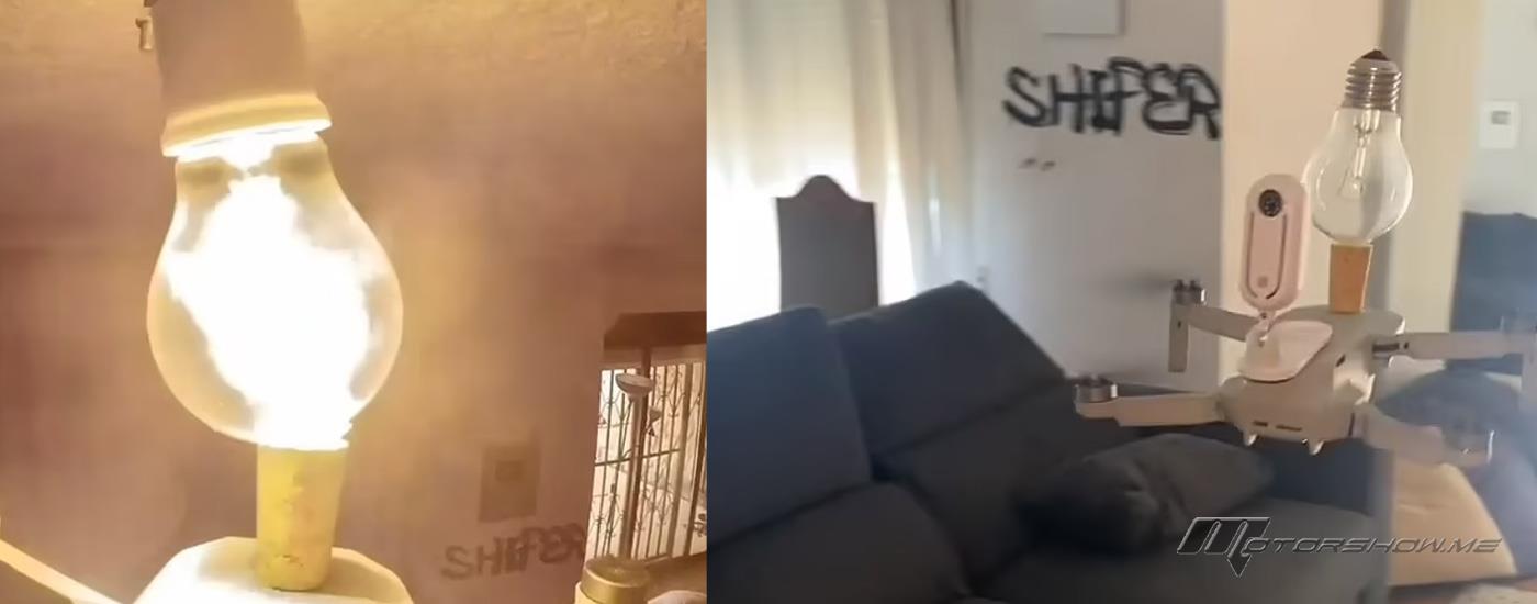 بالفيديو: طائرة درون تثبت مصباحا كهربائيا في سقف غرفة