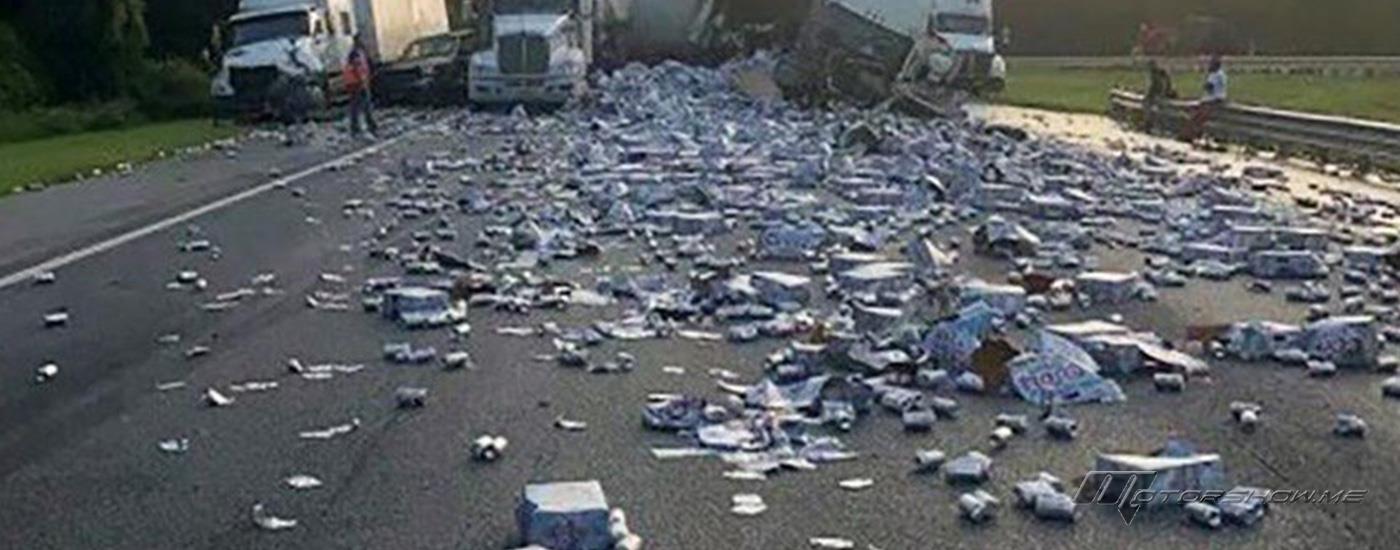 زجاجات الجعة تغطي طريقاً سريعاً في فلوريدا بسبب حادث كبير!
