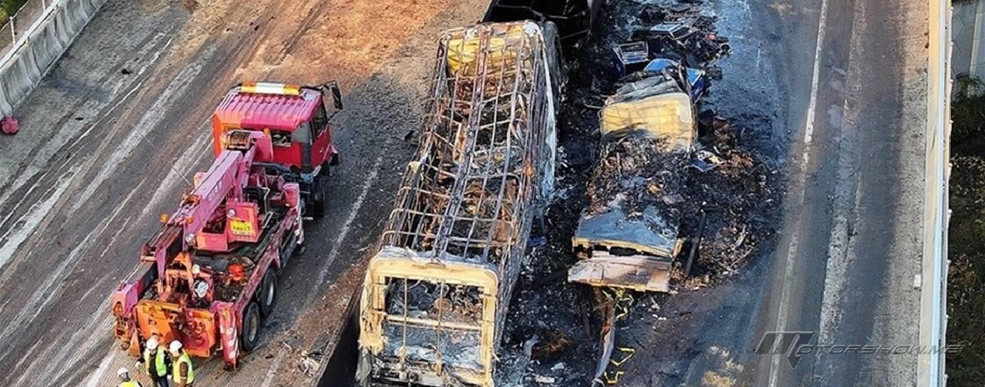 حادث تصادم متتابع يضم 13 مركبة في كوريا الجنوبية