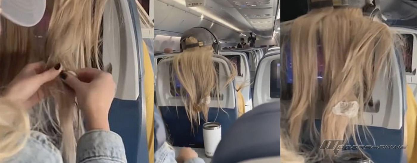 بالفيديو: حجبت عنها الرؤية داخل الطائرة، فانتقمت منها!