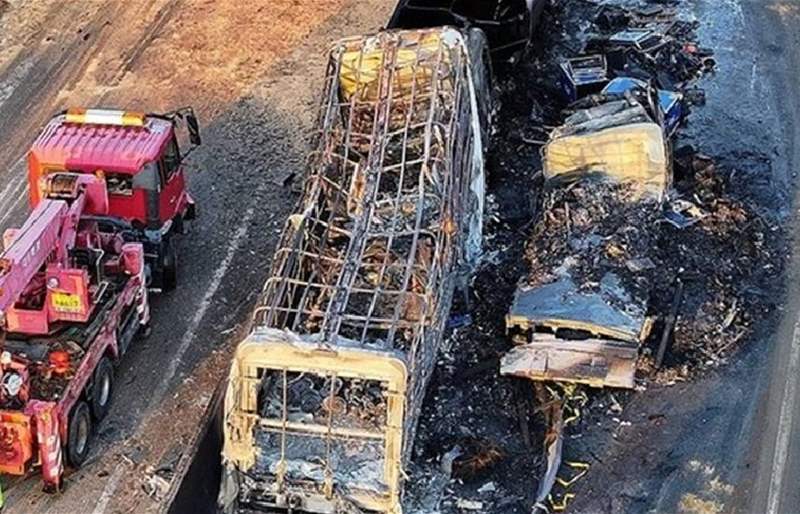 حادث تصادم متتابع يضم 13 مركبة في كوريا الجنوبية