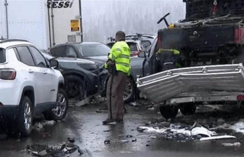 تصادم هائل بسبب العاصفة الثلجية في كولورادو