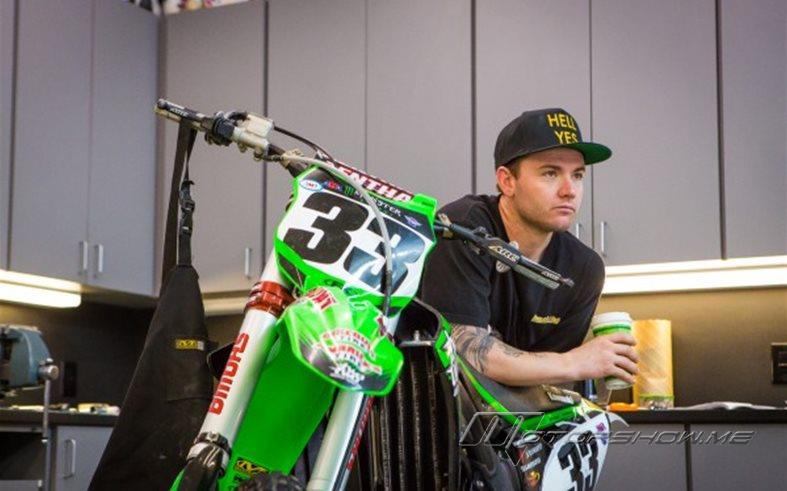 Josh Grant turning laps aboard a Monster Energy Kawasaki bike