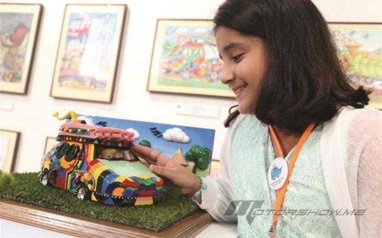 طفلة ترفع رأس الامارات وتفوز بمسابقة تويوتا الفنية لرسم سيارة الأحلام