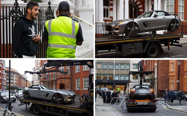 بالصور: مرور لندن يسحب سيارة سعودية فارهة وصاحبها يعترض