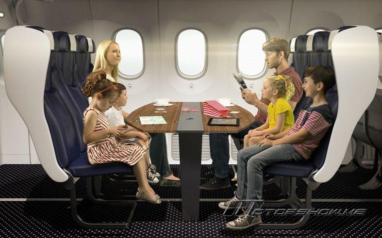 New Plane Seating Design Serving Family Quality Time!