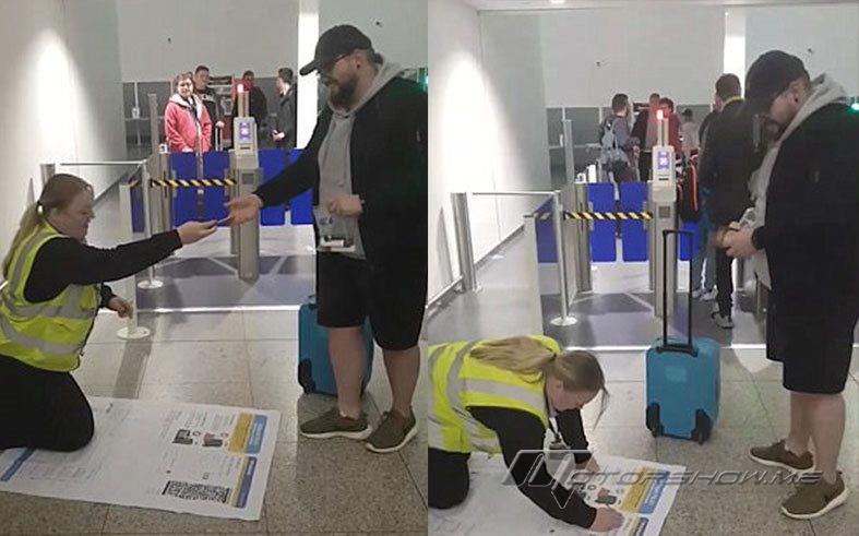 بالفيديو: لماذا ركعت هذه العاملة أمام هذا المسافر في المطار؟ 