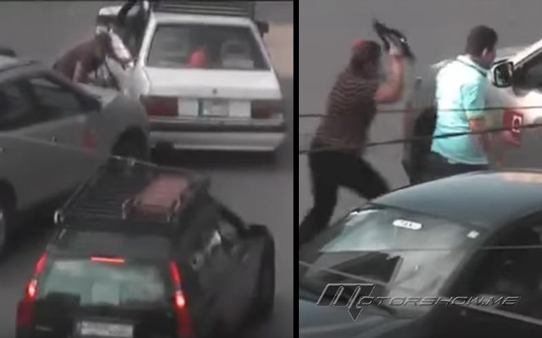 بالفيديو: لن تتوقّعوا ما كانت تحمل إمرأة بيدها أثناء مهاجمة سائق وسط الطريق في لبنان