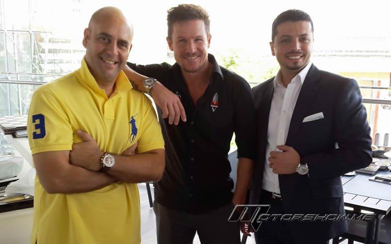 Zenith Brand Ambassadors Felix Baumgartner, Nadim Mehanna, and Dr. Majd Naji at Zenith event in Dubai