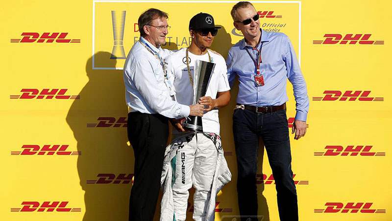 2014 DHL Fastest Lap Ceremony with Hamilton