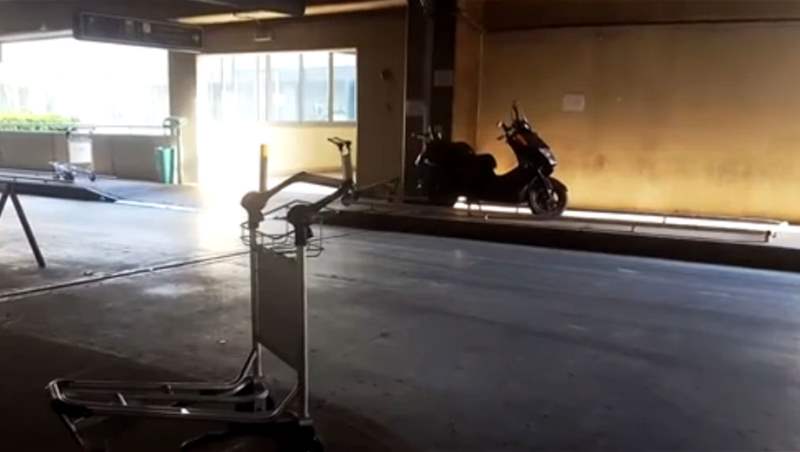 Scooters Parking in The Trolley Area in Beirut Airport