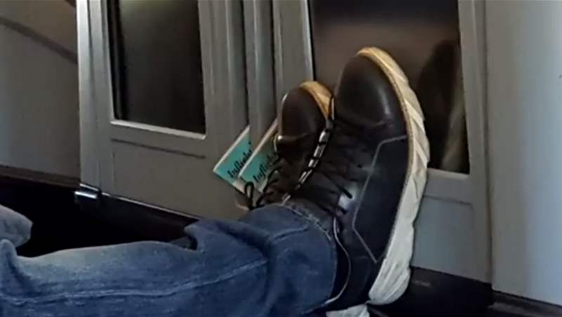 Feet Smashing Planes’ Monitors