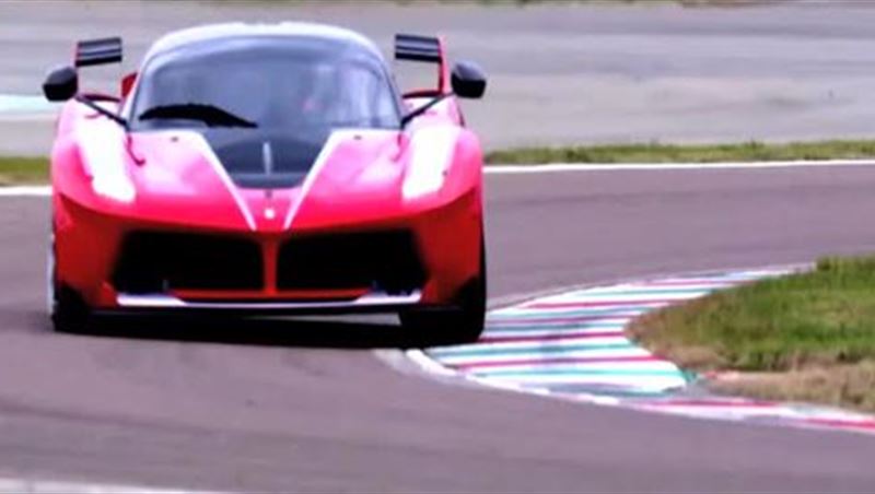 Sebastian Vettel test drives the Ferrari FXX-K 2015 