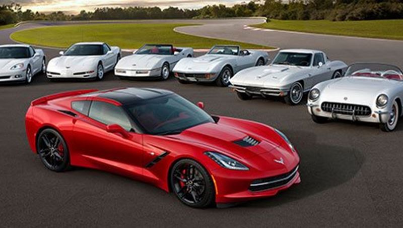 Seven Generations of Chevrolet Corvettes 2015