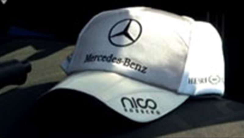 Mercedes GP Drivers Schumacher and Rosberg visit Mercedes factory