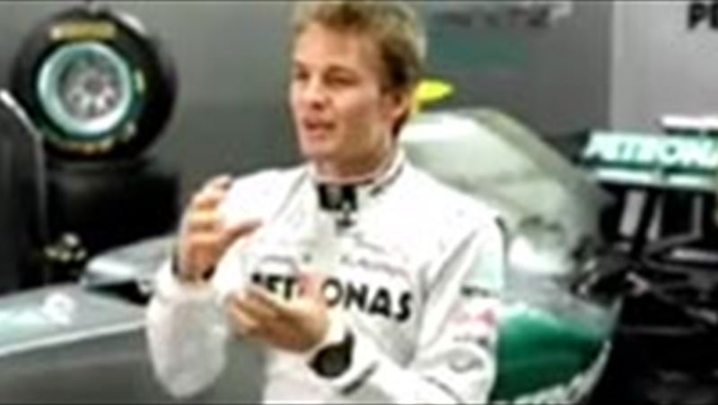 Nico Rosberg presenting Mercedes GP F1 Gearbox